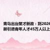 青岛出台聚才新政：到2026年力争新引进青年人才45万人以上