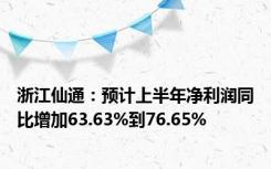 浙江仙通：预计上半年净利润同比增加63.63%到76.65%