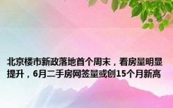 北京楼市新政落地首个周末，看房量明显提升，6月二手房网签量或创15个月新高