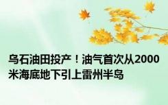 乌石油田投产！油气首次从2000米海底地下引上雷州半岛