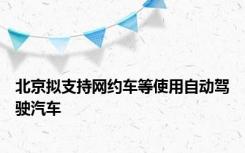 北京拟支持网约车等使用自动驾驶汽车