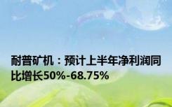 耐普矿机：预计上半年净利润同比增长50%-68.75%