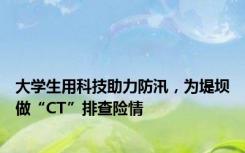 大学生用科技助力防汛，为堤坝做“CT”排查险情