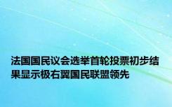 法国国民议会选举首轮投票初步结果显示极右翼国民联盟领先