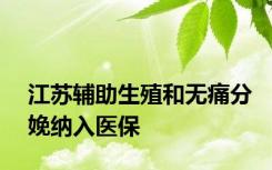 江苏辅助生殖和无痛分娩纳入医保