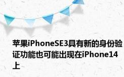 苹果iPhoneSE3具有新的身份验证功能也可能出现在iPhone14上