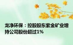 龙净环保：控股股东紫金矿业增持公司股份超过1%