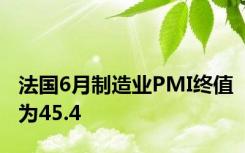 法国6月制造业PMI终值为45.4