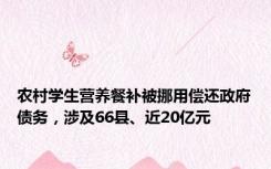 农村学生营养餐补被挪用偿还政府债务，涉及66县、近20亿元