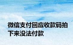 微信支付回应收款码拍下来没法付款