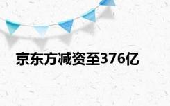 京东方减资至376亿