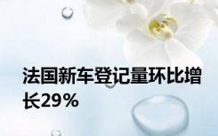 法国新车登记量环比增长29%