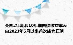 英国2年期和10年期国债收益率差自2023年5月以来首次转为正值