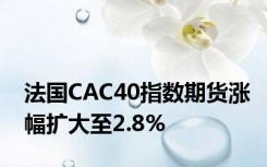 法国CAC40指数期货涨幅扩大至2.8%