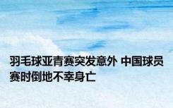 羽毛球亚青赛突发意外 中国球员赛时倒地不幸身亡