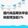 国内商品期货早盘开盘 碳酸锂涨超2%