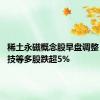 稀土永磁概念股早盘调整 龙磁科技等多股跌超5%