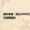 赛科希德：拟以5000万元-1亿元回购股份