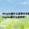 dimple是什么意思中文翻译（dimples是什么意思啊）