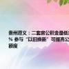 贵州遵义：二套房公积金最低首付比20% 参与“以旧换新”可提高公积金贷款额度