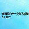 美国纽约州一小型飞机坠毁 机上5人死亡