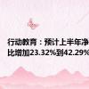 行动教育：预计上半年净利润同比增加23.32%到42.29%