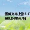 怪兽充电上涨3.17%，报0.84美元/股