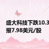 盛大科技下跌10.34%，报7.98美元/股