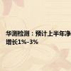 华测检测：预计上半年净利同比增长1%-3%