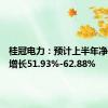 桂冠电力：预计上半年净利同比增长51.93%-62.88%