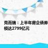 克而瑞：上半年房企债券到期规模达2799亿元