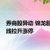 券商股异动 锦龙股份直线拉升涨停