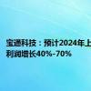 宝通科技：预计2024年上半年净利润增长40%-70%