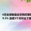 6月全球制造业采购经理指数为49.5% 连续3个月环比下降