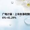 广电计量：上半年净利预增24.66%–41.29%