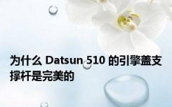 为什么 Datsun 510 的引擎盖支撑杆是完美的