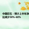 中国巨石：预计上半年净利润同比减少50%-60%