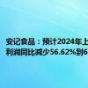 安记食品：预计2024年上半年净利润同比减少56.62%到61.46%