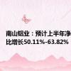 南山铝业：预计上半年净利润同比增长50.11%-63.82%