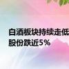 白酒板块持续走低 岩石股份跌近5%