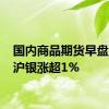 国内商品期货早盘开盘 沪银涨超1%