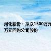 河化股份：拟以1500万元-2500万元回购公司股份