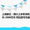 上海雅仕：预计上半年净利1350万元-2000万元 同比扭亏为盈