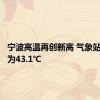 宁波高温再创新高 气象站最高温为43.1℃