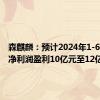 森麒麟：预计2024年1-6月归属净利润盈利10亿元至12亿元