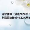 湖北能源：预计2024年上半年净利润同比增长40.32%至81.92%