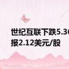 世纪互联下跌5.36%，报2.12美元/股