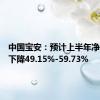 中国宝安：预计上半年净利同比下降49.15%-59.73%