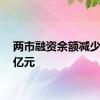 两市融资余额减少4.14亿元