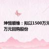 坤恒顺维：拟以1500万元-3000万元回购股份